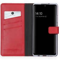Selencia Echtleder Klapphülle Samsung Galaxy A42 - Rot