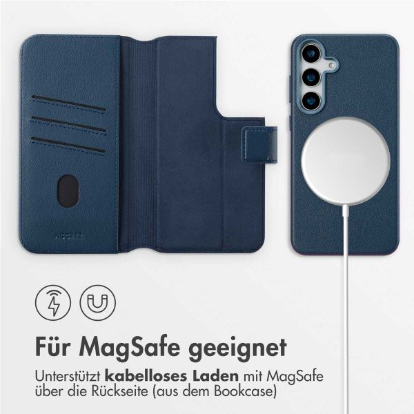 Accezz 2-in-1 Klapphülle aus Leder mit MagSafe Samsung Galaxy S25 Plus - Nightfall Blue