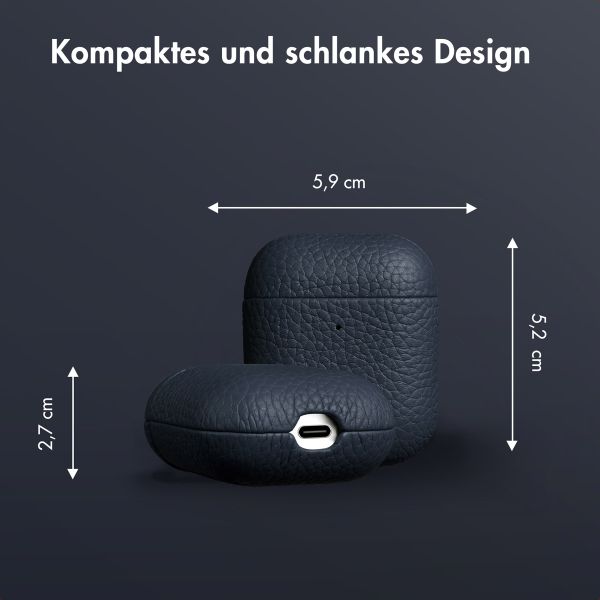 Accezz Echtleder Case  Apple AirPods 1 / 2 - Dunkelblau