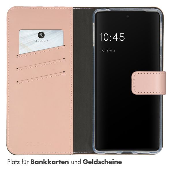 Selencia Echtleder Klapphülle Google Pixel 7 Pro - Rosa