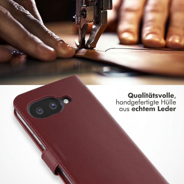 Selencia Echtleder Klapphülle Google Pixel 10a - Burgundy