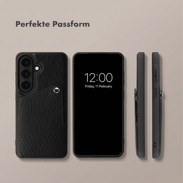 Selencia Riva Back Cover mit Kartenfach Samsung Galaxy S26 Plus - Schwarz