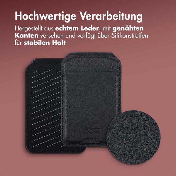 Accezz Leder-Wallet mit Standfunktion - Geeignet für MagSafe und Qi2 - Onyx Black