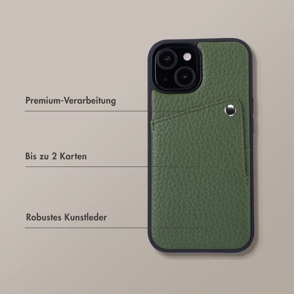 Selencia Riva Back Cover mit Kartenfach Apple iPhone 15 - Sage Green
