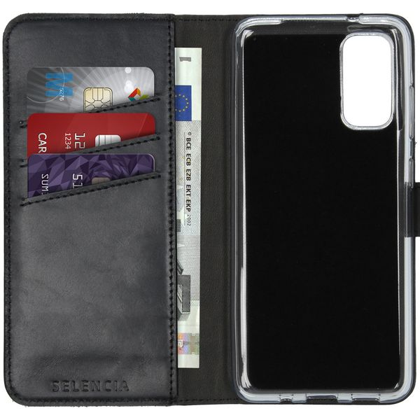 Selencia Echtleder Klapphülle Samsung Galaxy S20 - Schwarz