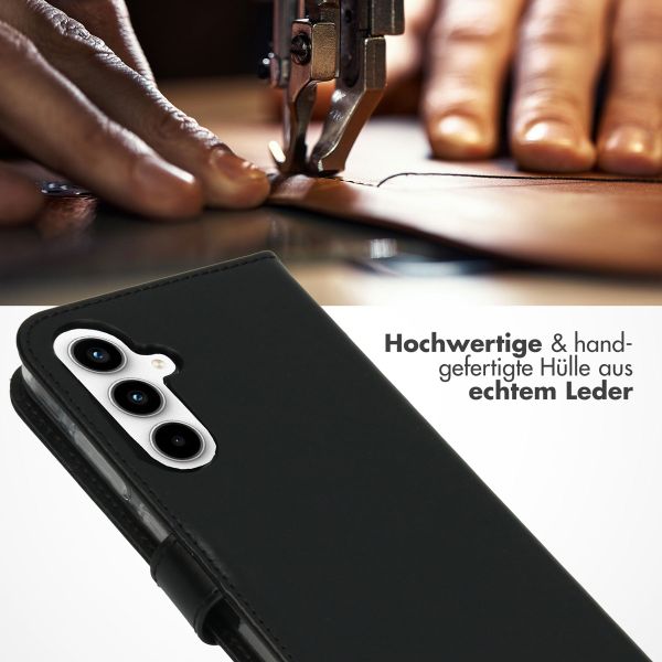 Selencia Echtleder Klapphülle Samsung Galaxy A35 - Schwarz