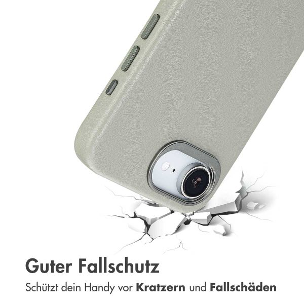 Accezz MagSafe Leather Backcover Apple iPhone 17e / 16e - Light Grey