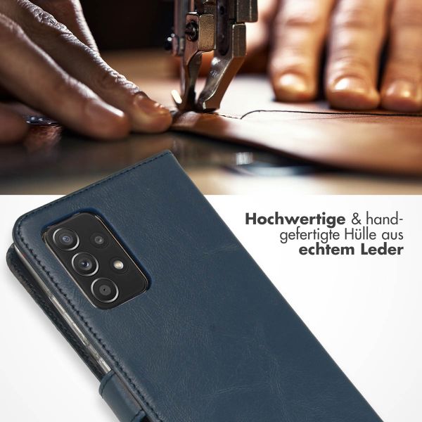 Selencia Echtleder Klapphülle Samsung Galaxy A52(s) (5G/4G) - Blau