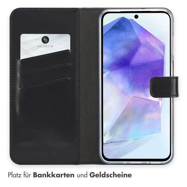Selencia Echtleder Klapphülle Samsung Galaxy A26 - Schwarz