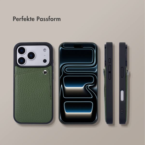 Selencia Riva Back Cover mit Kartenfach Apple iPhone 17 Pro Max - Sage Green