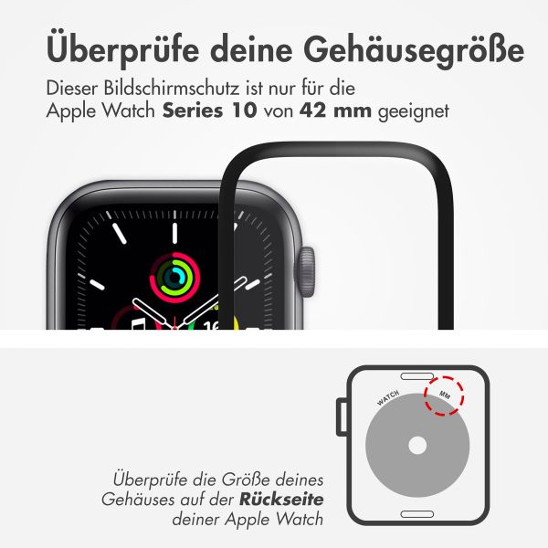 Accezz Displayschutzfolie mit Applikator für die Apple Watch Series 10 / 11 / 12 - 42 mm