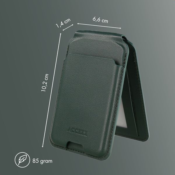Accezz Magnetische Leder-Wallet mit Standfunktion - Geeignet für Apple Find My - Cedar Green