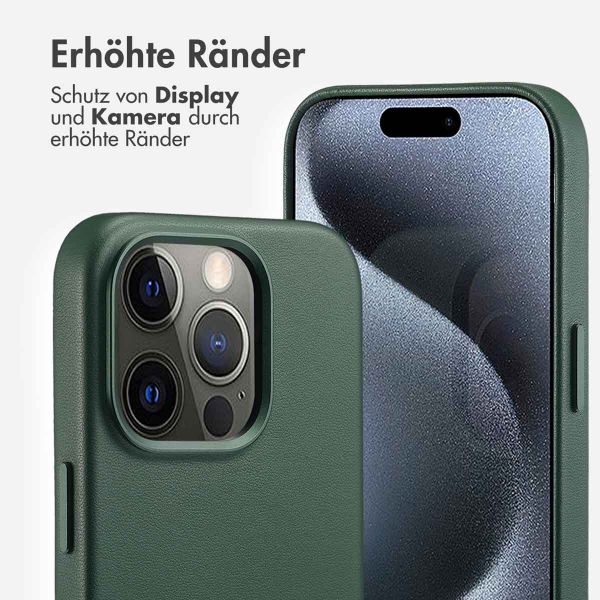 Accezz MagSafe Leather Backcover Apple iPhone 15 Pro - Cedar Green