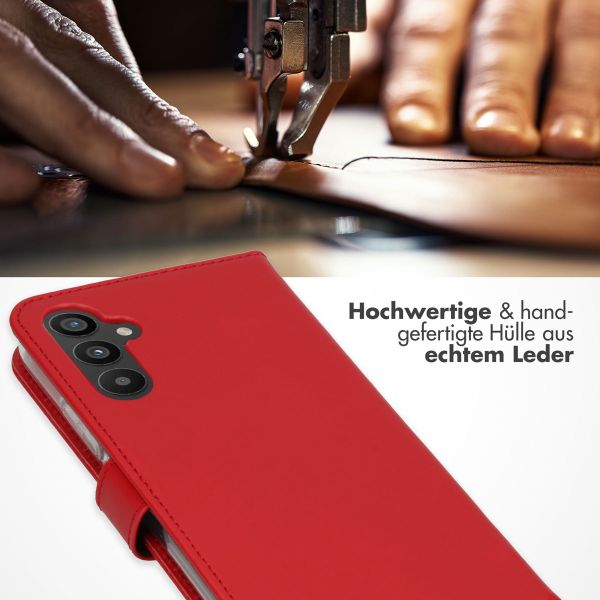 Selencia Echtleder Klapphülle Samsung Galaxy A34 (5G) - Rot