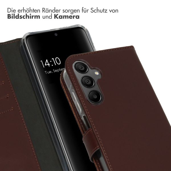 Selencia Echtleder Klapphülle Samsung Galaxy A15 (5G/4G) - Dunkelbraun