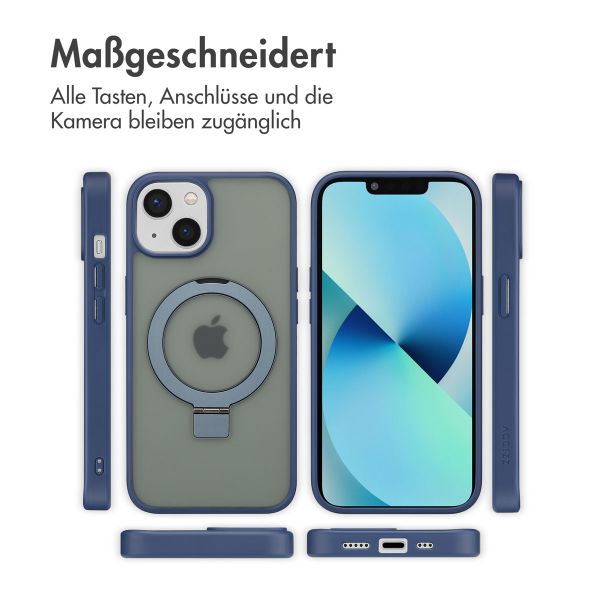 Accezz Ring Stand Backcover mit MagSafe Apple iPhone 13 - Blau