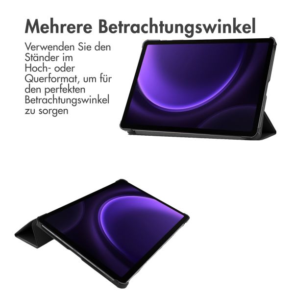 Accezz Trifold Klapphülle Samsung Galaxy Tab S9 11.0 Zoll / Tab S10 FE / S9 FE 10.9 Zoll - Schwarz