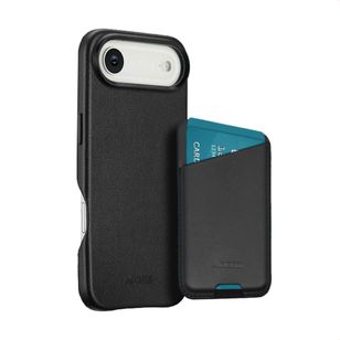 Accezz Echtleder Hülle + MagSafe Wallet Apple iPhone Air - Onyx Black