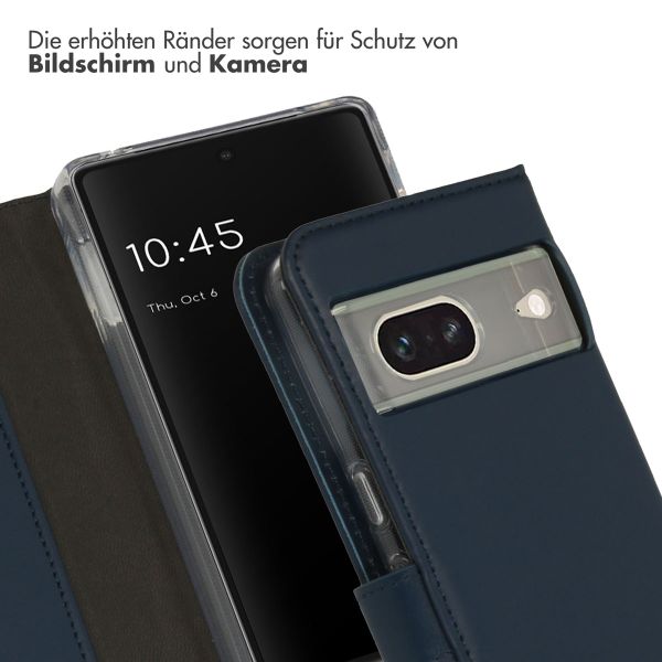 Selencia Echtleder Klapphülle Google Pixel 7 - Blau