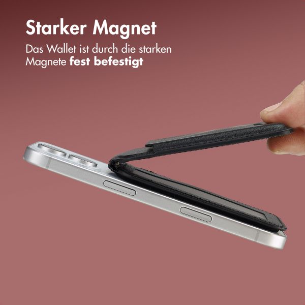 Accezz Leder-Wallet mit Standfunktion - Geeignet für MagSafe und Qi2 - Onyx Black