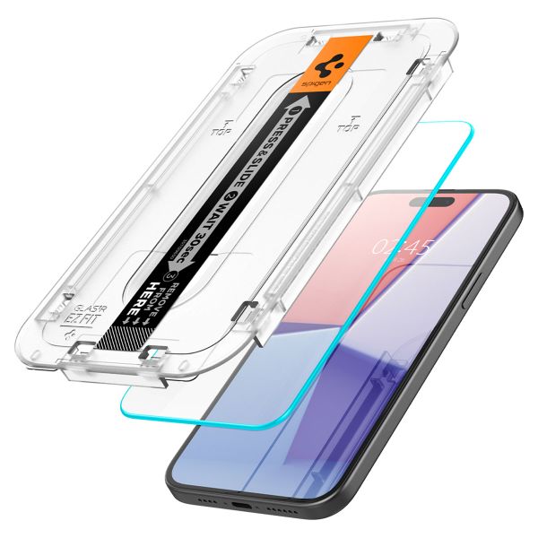 Spigen GLAStR Fit Displayschutzfolie 2er-Pack + Applicator Apple iPhone 16 Plus / 15 Plus