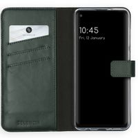 Selencia Echtleder Klapphülle Samsung Galaxy A21s - Grün
