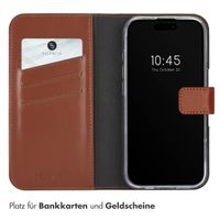 Selencia Echtleder Klapphülle Apple iPhone 16 Pro - Hellbraun
