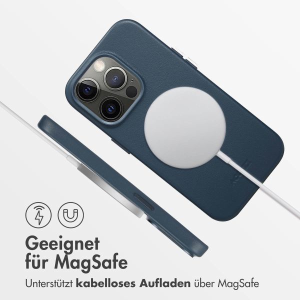 Accezz MagSafe Leather Backcover Apple iPhone 14 Pro - Nightfall Blue