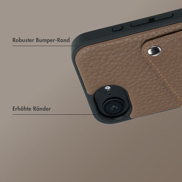 Selencia Riva Back Cover mit Kartenfach Apple iPhone 17e / 16e - Mocha Brown