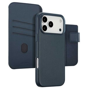 Accezz 2-in-1 Klapphülle aus Leder mit MagSafe Apple iPhone 17 Pro Max - Nightfall Blue