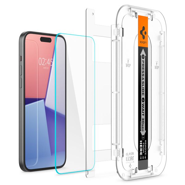 Spigen GLAStR Fit Displayschutzfolie 2er-Pack + Applicator Apple iPhone 16 Plus / 15 Plus