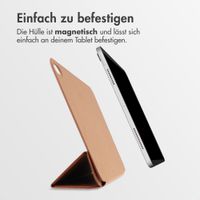 Accezz Leder Trifold Klaphülle Apple iPad 11 (2025) 11 Zoll A16 / iPad 10 (2022) 10.9 Zoll - Cognac