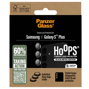 PanzerGlass Kameraprotektor Hoops Optic Rings für das Samsung Galaxy S25 Plus - Schwarz