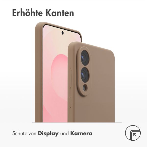Accezz Liquid Silikoncase mit MagSafe Samsung Galaxy S25 Edge - Hellbraun