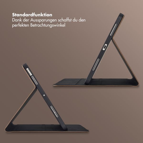 Selencia Riva Klapphülle Apple iPad Air 11 Zoll (2026) M4 / (2025) M3 / (2024) M2 / Air 5 (2022) / Air 4 (2020) - Mocha Brown