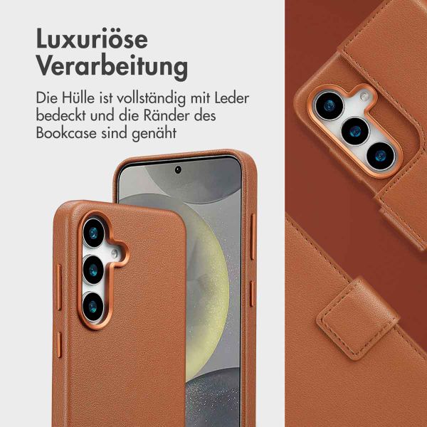 Accezz 2-in-1 Klapphülle aus Leder mit MagSafe Samsung Galaxy S25 - Sienna Brown