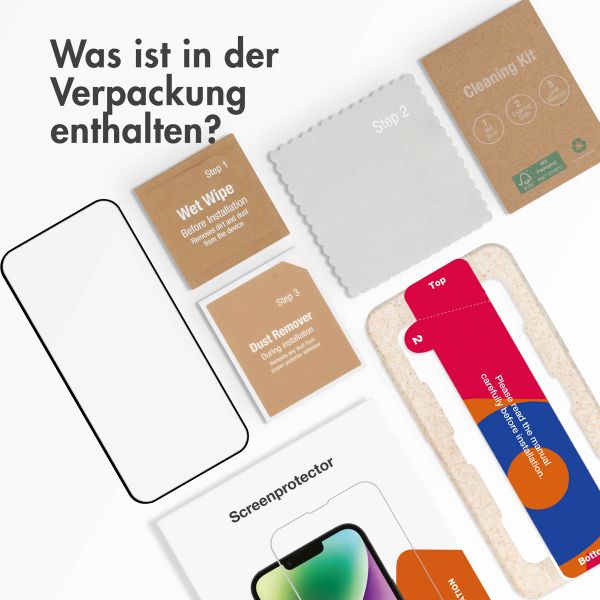 Accezz Dreifach starke Full Cover Schutzfolie mit Applikator für das Apple iPhone 14 Pro Max / 15 Plus / 16 Plus - Transparent