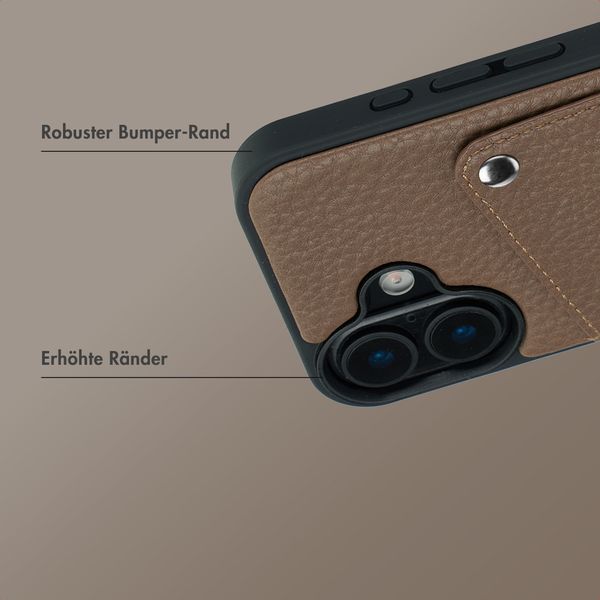 Selencia Riva Back Cover mit Kartenfach Apple iPhone 16 - Mocha Brown