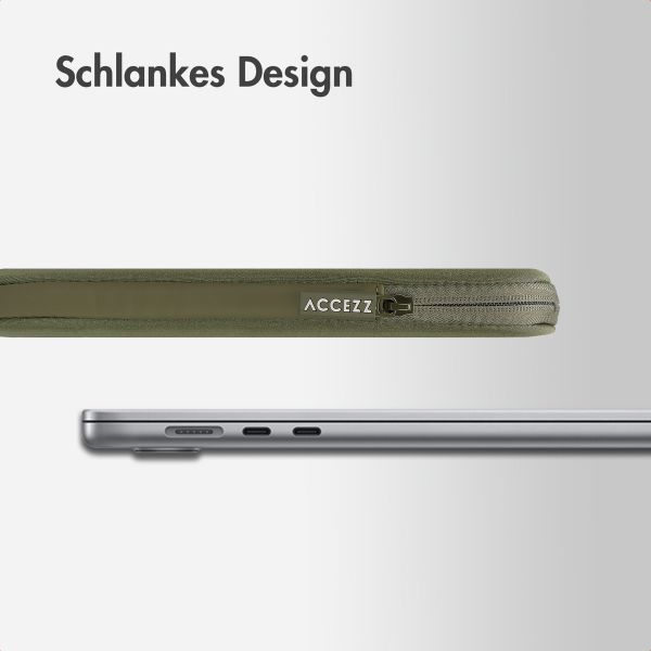 Accezz Laptop Hülle 15-16 Zoll - Laptop Sleeve - Dunkelgrün