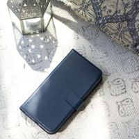 Selencia Echtleder Klapphülle Samsung Galaxy S21 Plus - Blau