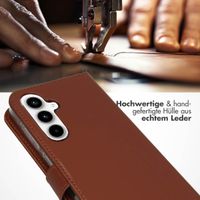Selencia Echtleder Klapphülle Samsung Galaxy A55 - Hellbraun