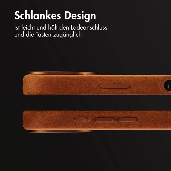 Accezz Vintage Leather Magsafe Backcover Apple iPhone 16 - Tabacco Cognac
