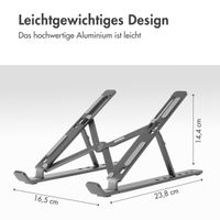 Accezz Laptophalter - Laptopständer - Verstellbar und zusammenklappbar - Grau