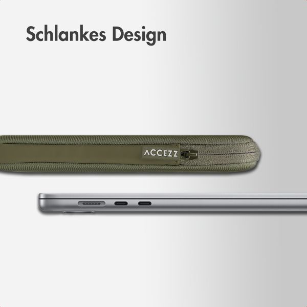 Accezz Laptop Hülle 13-14 Zoll - Laptop Sleeve - Dunkelgrün