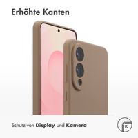 Accezz Liquid Silikoncase mit MagSafe Samsung Galaxy S25 Edge - Hellbraun