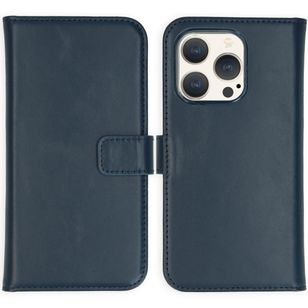 Selencia Echtleder Klapphülle Apple iPhone 15 Pro - Blau