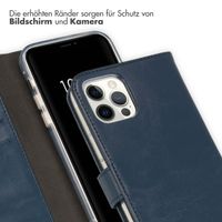 Selencia Echtleder Klapphülle Apple iPhone 12 (Pro) - Blau