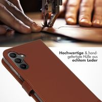 Selencia Echtleder Klapphülle Samsung Galaxy A15 (5G/4G) - Hellbraun