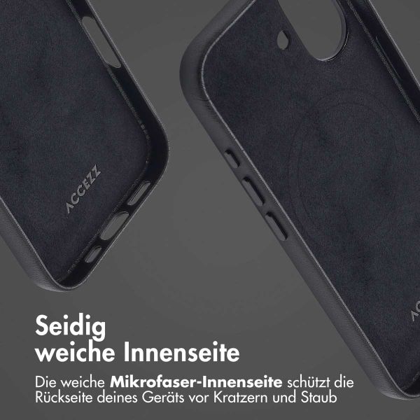 Accezz MagSafe Leather Backcover Apple iPhone 16 - Onyx Black