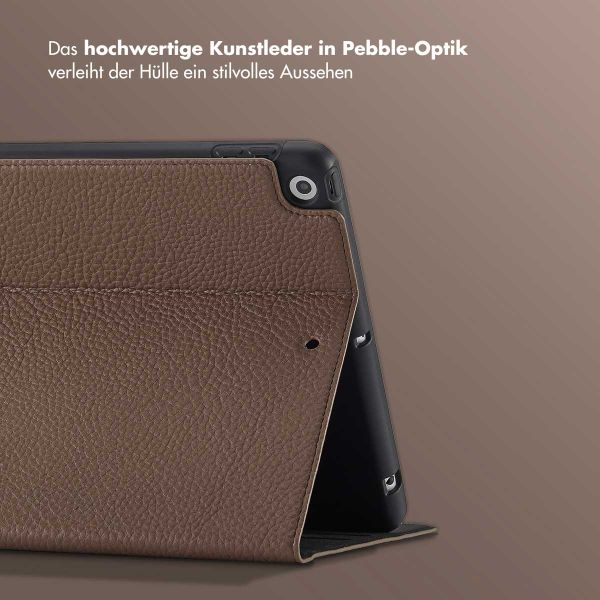 Selencia Riva Klapphülle Apple iPad 9 (2021) 10.2 Zoll / iPad 8 (2020) 10.2 Zoll / iPad 7 (2019) 10.2 Zoll - Mocha Brown